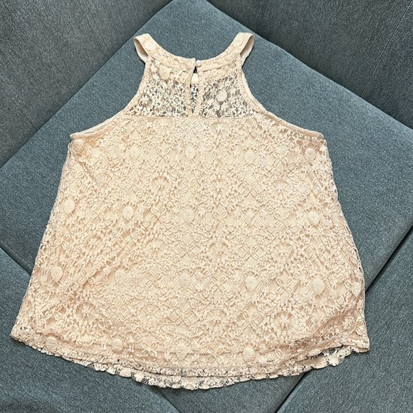 Monteau Peach Color Lace Dress Tank Size L - Picture 2 of 6